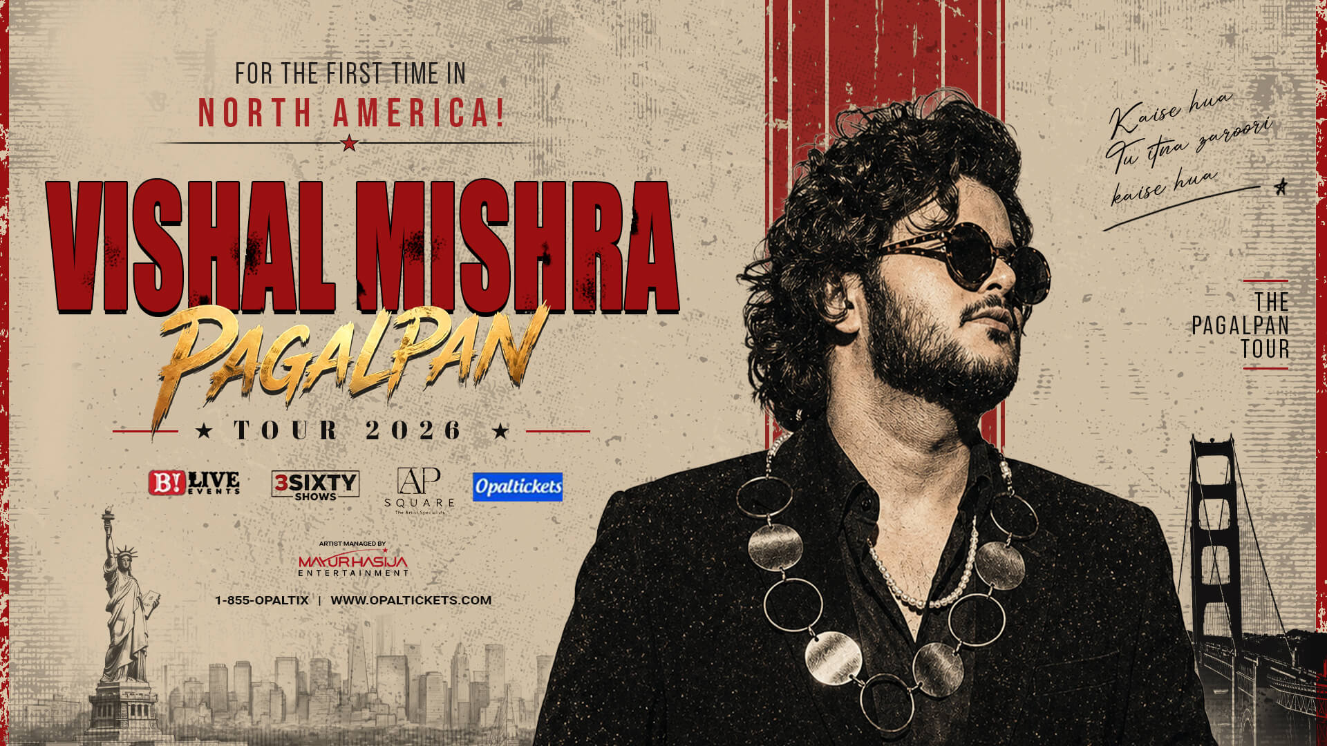 Vishal Mishra Pagalpan Tour Poster